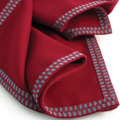 Burgundy Baize Bridge Cloth – Burgundy/Slate Grey Braid